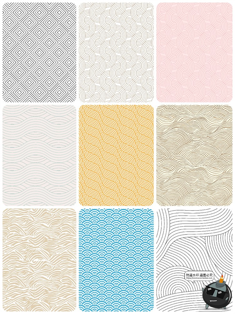 图片[4]-中式传统古典国风无缝拼接底纹花纹背景纹理图案Ai矢量图JPG素材-设计猿