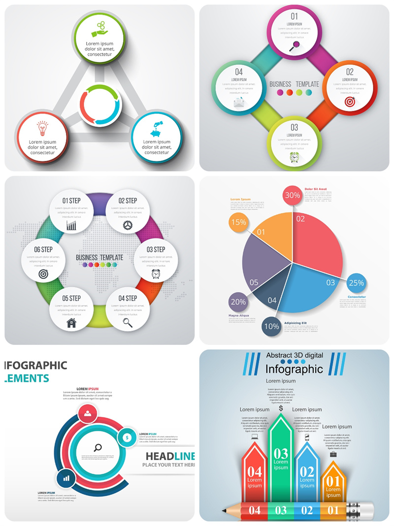 图片[2]-圆形信息图表思维导图商务数据分析元素抽象模板AI矢量印刷素材-设计猿