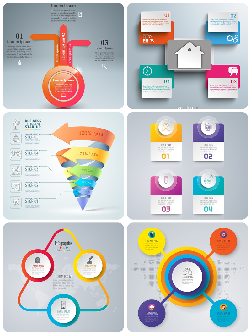 图片[3]-圆形信息图表思维导图商务数据分析元素抽象模板AI矢量印刷素材-设计猿