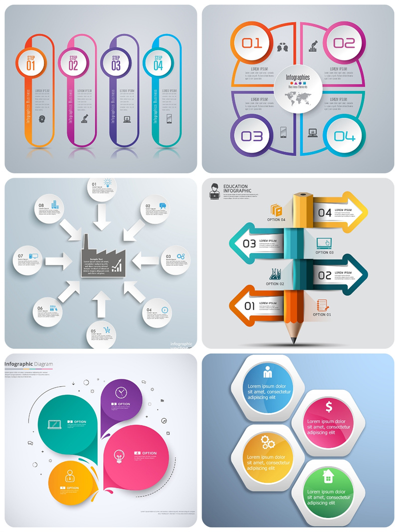 图片[4]-圆形信息图表思维导图商务数据分析元素抽象模板AI矢量印刷素材-设计猿