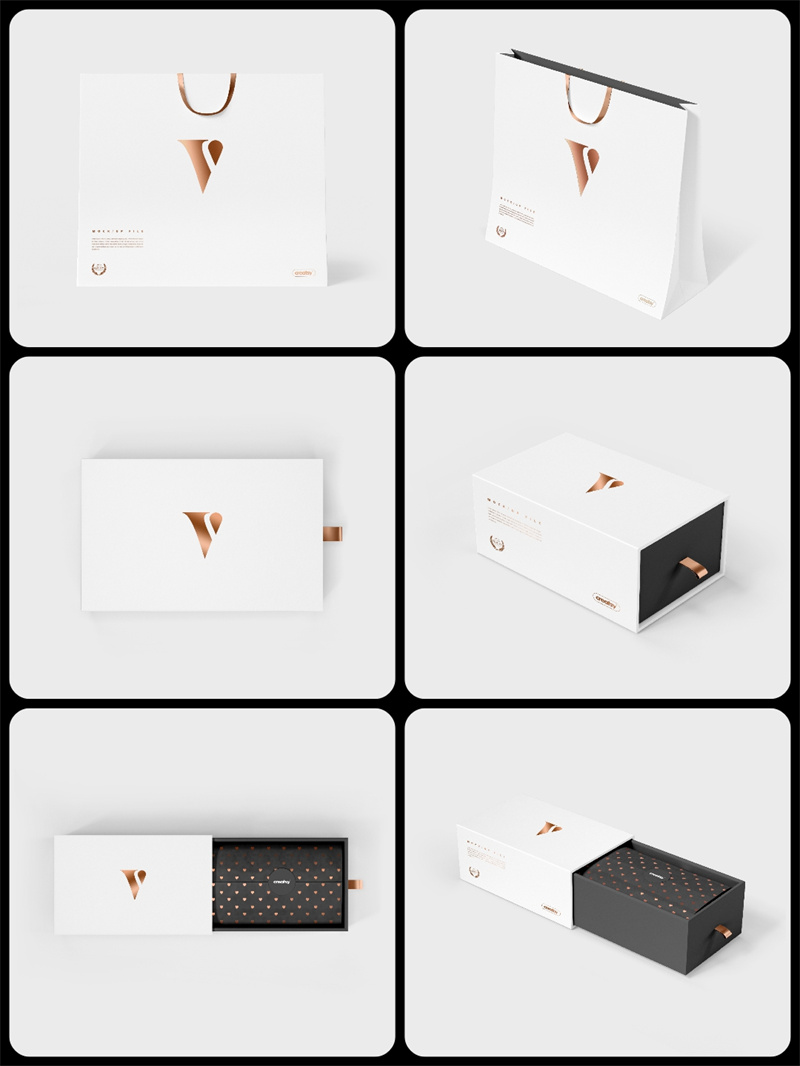 图片[3]-精致礼品盒礼盒礼物包装手提袋包装模型贴图文创样机PSD模板素材-设计猿