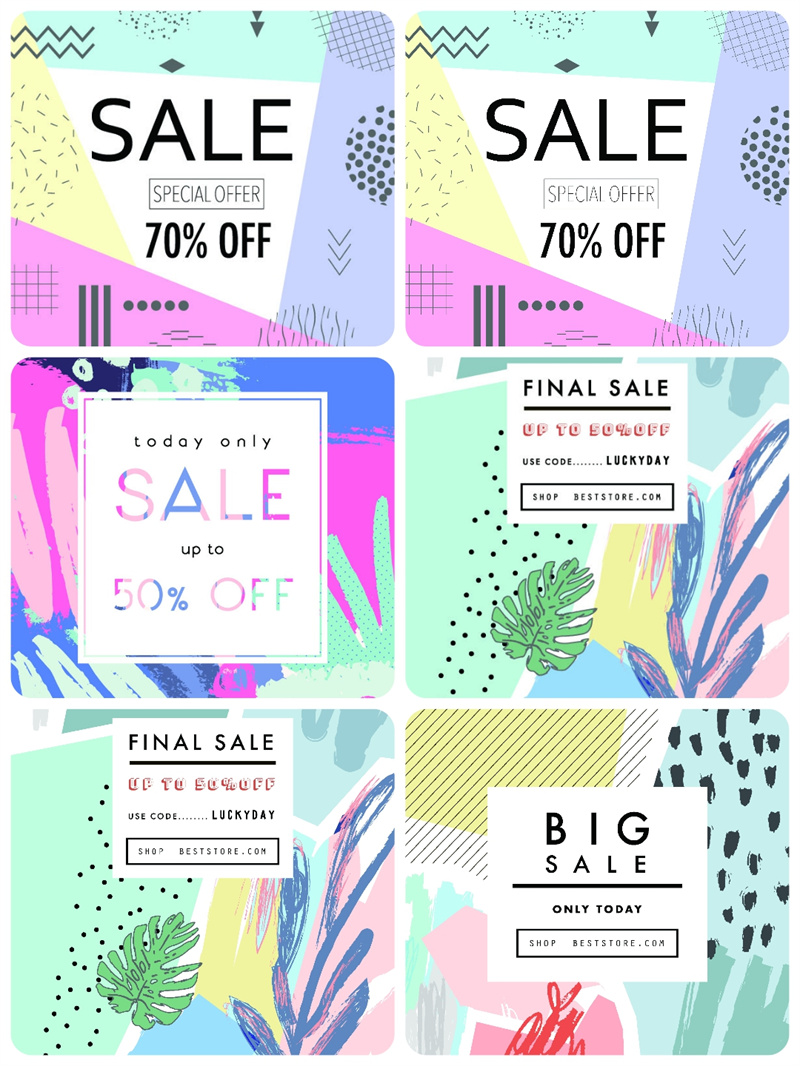 图片[1]-创意抽象图形几何英文海报传单封面插画装饰卡片模版AI矢量素材-设计猿