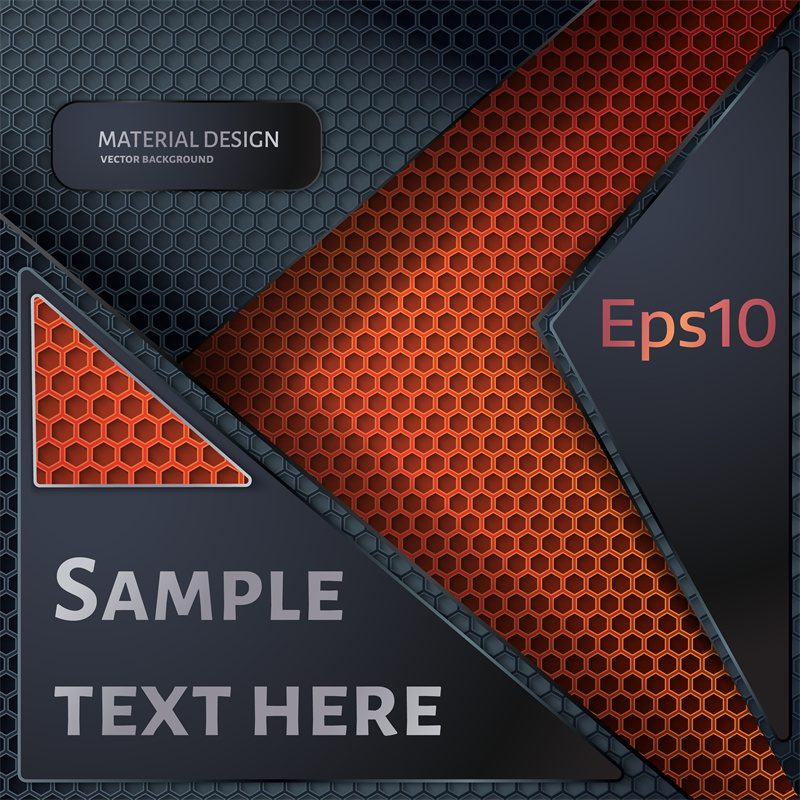 图片[4]-金属铁网科技感爆棚蜂巢型六边形炫酷未来AI矢量网格背景设计素材-设计猿