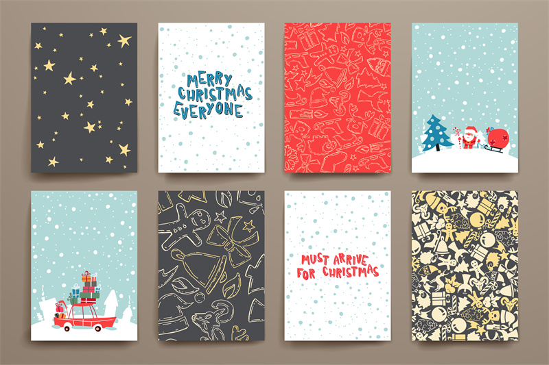 图片[2]-圣诞节冬季元素雪花图案背景礼物卡片封面图包装设计AI矢量图素材-设计猿