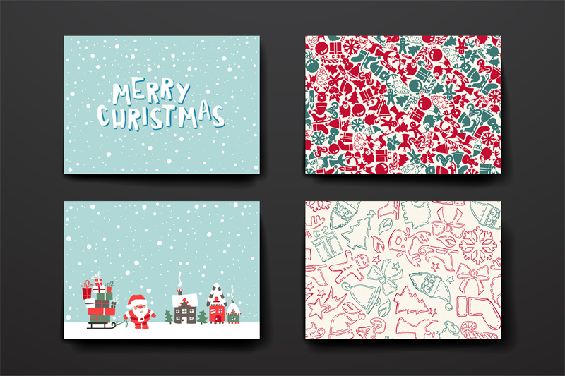 图片[3]-圣诞节冬季元素雪花图案背景礼物卡片封面图包装设计AI矢量图素材-设计猿