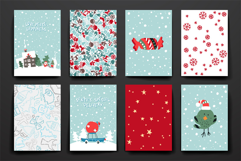 图片[4]-圣诞节冬季元素雪花图案背景礼物卡片封面图包装设计AI矢量图素材-设计猿