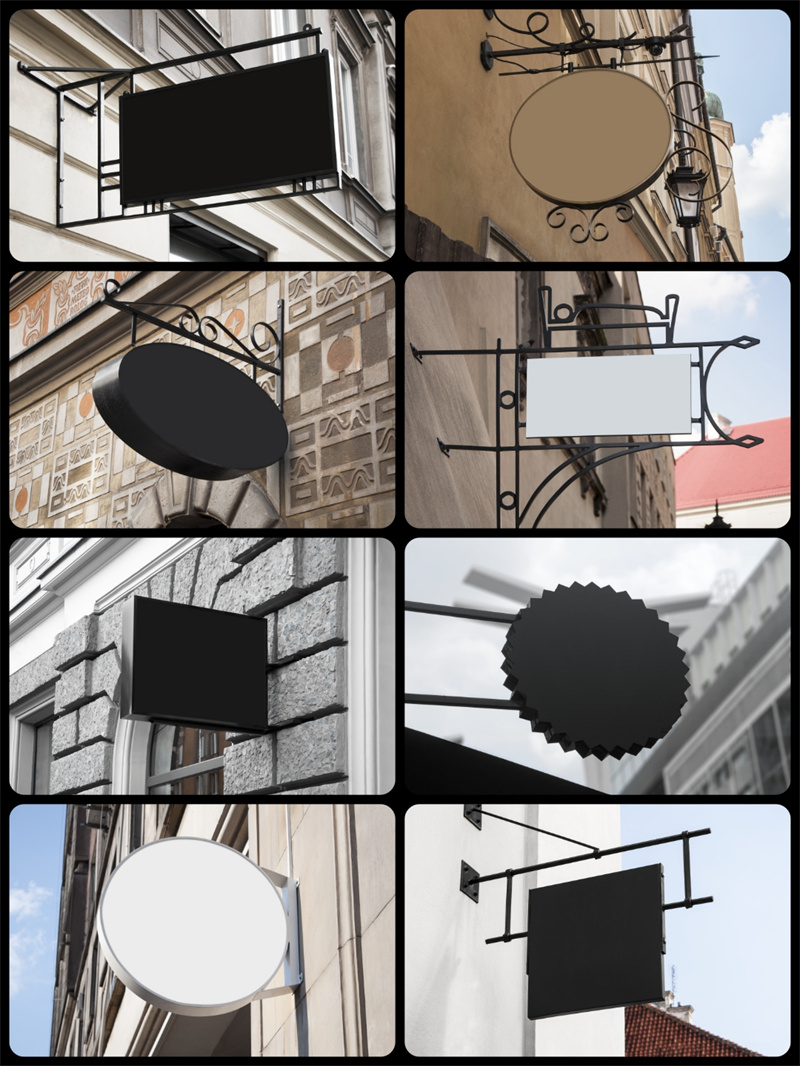 图片[1]-店铺店面户外广告牌灯箱招牌广告效果图VI样机PSD智能贴图PS素材-设计猿