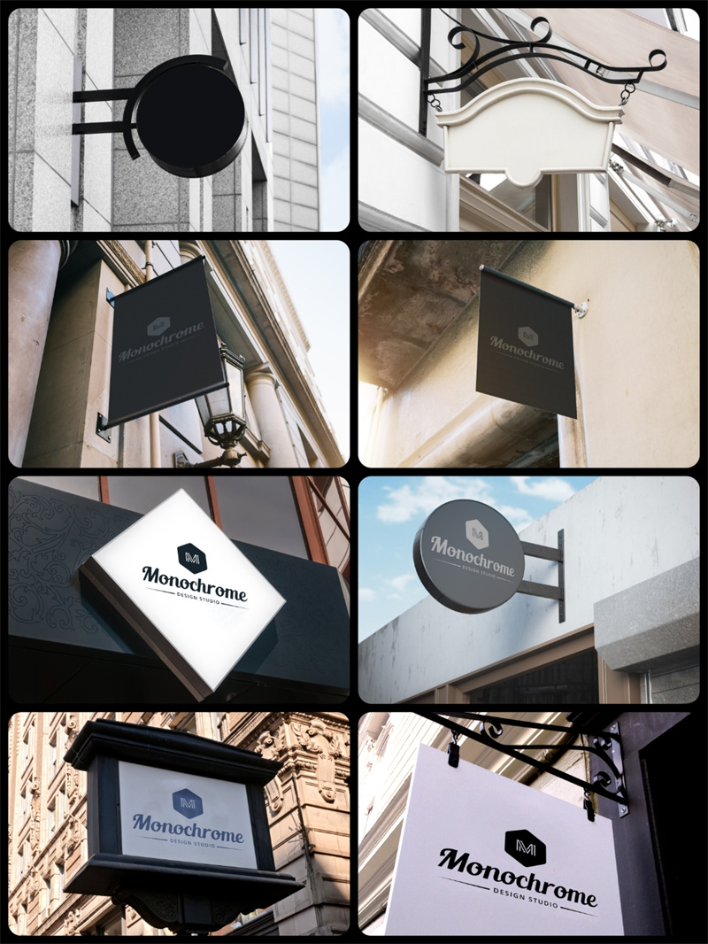 图片[2]-店铺店面户外广告牌灯箱招牌广告效果图VI样机PSD智能贴图PS素材-设计猿