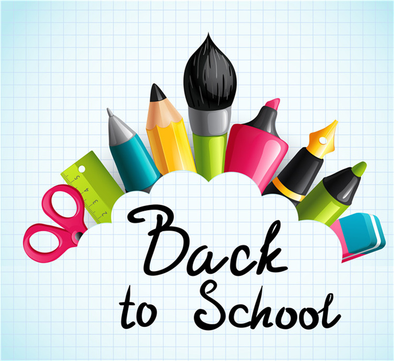 图片[1]-卡通版画笔钢笔剪刀橡皮尺子学习文具用品图标装饰元素AI矢量素材-设计猿