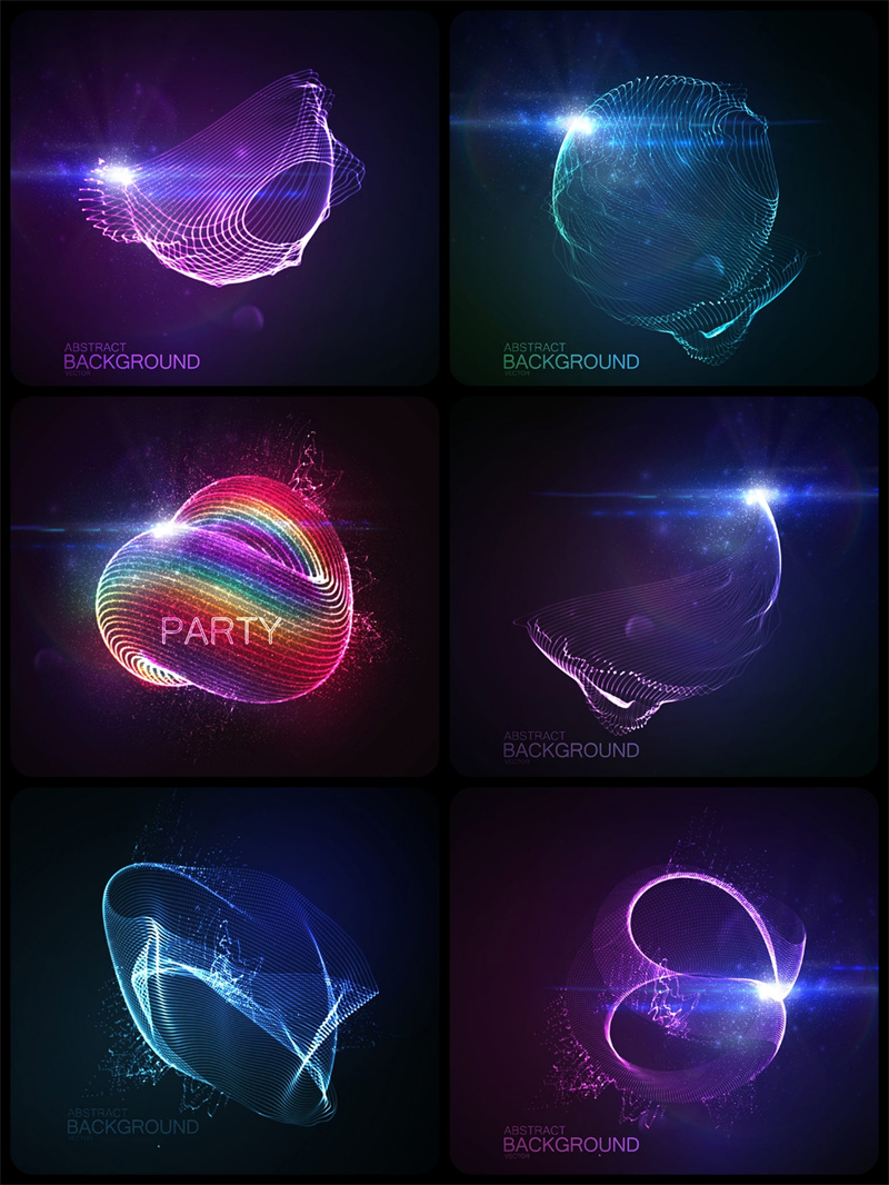 图片[2]-科技未来线稿数码科技魔法粒子光线底纹海报星光AI矢量设计素材-设计猿