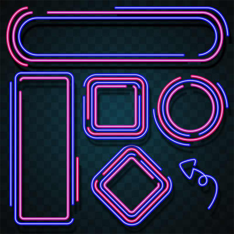 图片[2]-霓虹灯边框荧光电子科技炫光LED灯管光效背景PSD模板AI矢量PS素材-设计猿
