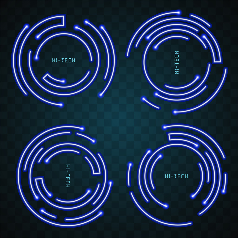 图片[4]-霓虹灯边框荧光电子科技炫光LED灯管光效背景PSD模板AI矢量PS素材-设计猿