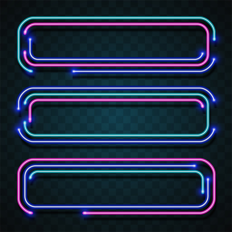 图片[7]-霓虹灯边框荧光电子科技炫光LED灯管光效背景PSD模板AI矢量PS素材-设计猿