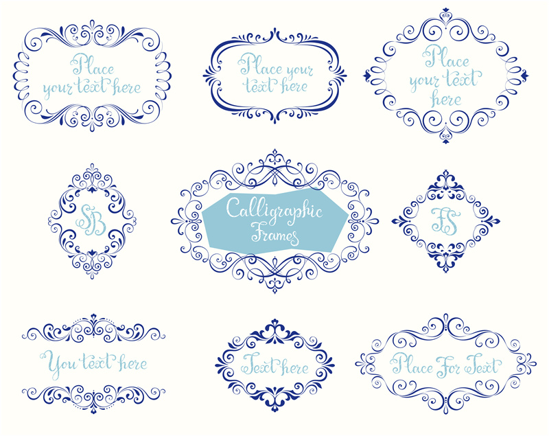 图片[24]-简约欧式复古线条边框花纹LOGO角框图标花边分割线AI矢量PS素材-设计猿