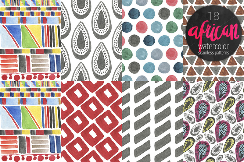 图片[2]-水彩风民族风非洲花纹布料无缝图案背景PNG免扣抠图海报设计素材-设计猿