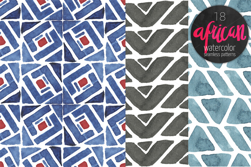 图片[3]-水彩风民族风非洲花纹布料无缝图案背景PNG免扣抠图海报设计素材-设计猿