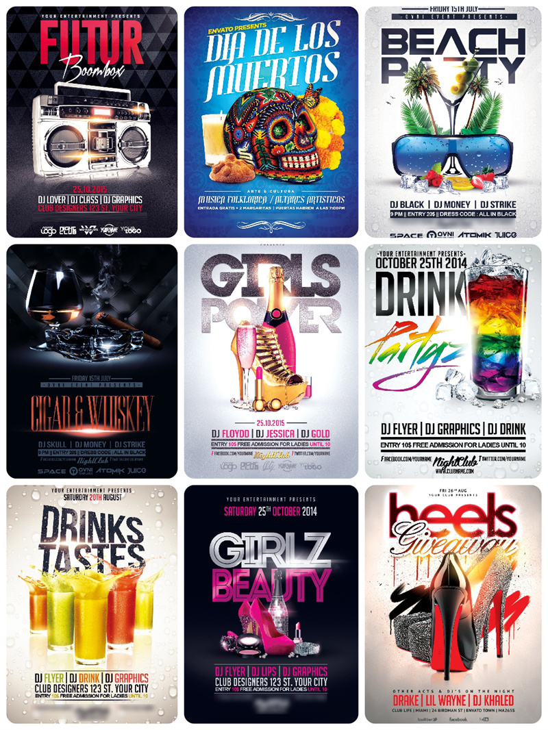 图片[1]-欧美炫酷光效音乐会演唱会展架PS源文件分层海报PSD模板素材合集-设计猿