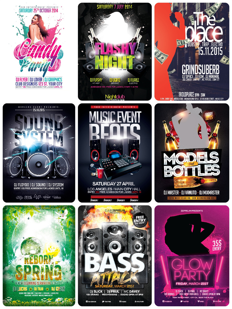 图片[5]-欧美炫酷光效音乐会演唱会展架PS源文件分层海报PSD模板素材合集-设计猿