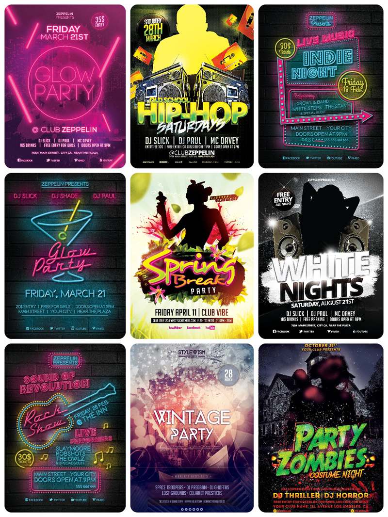 图片[6]-欧美炫酷光效音乐会演唱会展架PS源文件分层海报PSD模板素材合集-设计猿