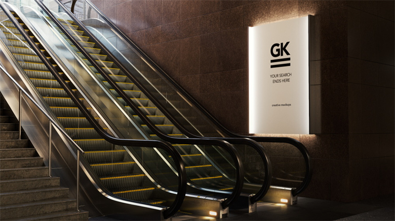 图片[1]-地铁电梯扶梯楼梯海报贴图模板样机灯箱VI广告LOGO效果图PSD素材-设计猿