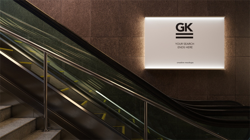 图片[8]-地铁电梯扶梯楼梯海报贴图模板样机灯箱VI广告LOGO效果图PSD素材-设计猿