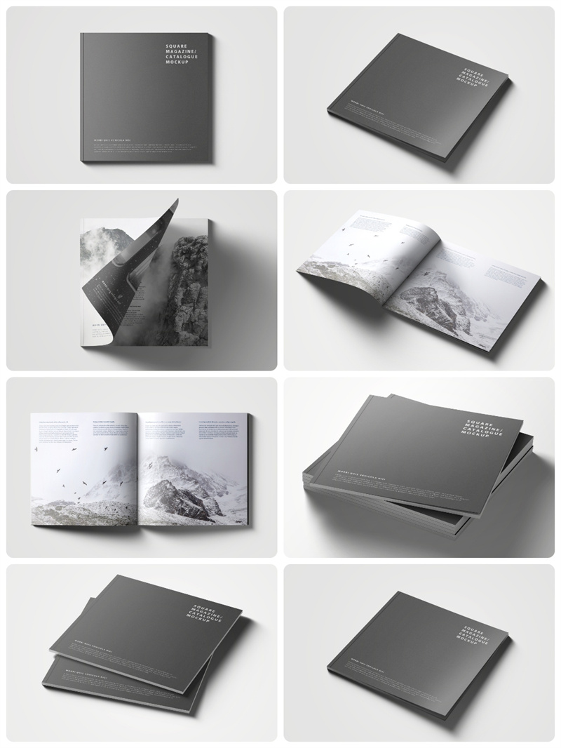 图片[3]-画册智能贴图文创样机模板方形精装宣传册PSD硬壳书籍设计效果图-设计猿