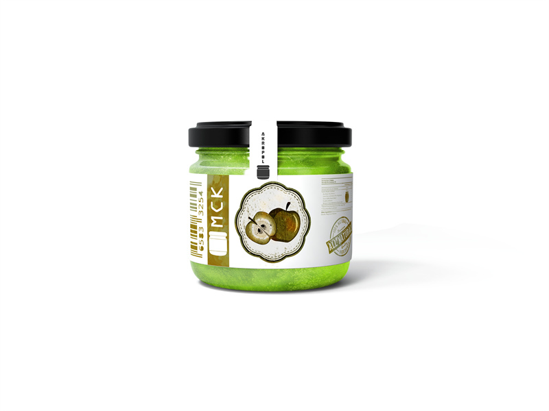 图片[1]-辣椒酱果酱蜂蜜食品包装瓶子调味品酱料玻璃瓶 PSD贴图样机模板-设计猿