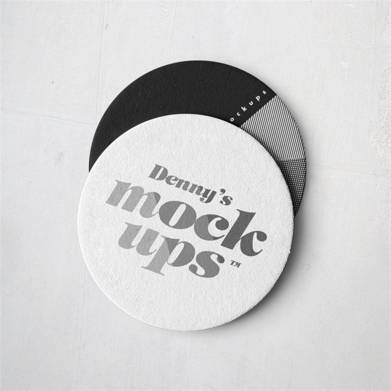 图片[1]-企业形象展示圆形玻璃杯隔热垫杯垫PSD智能贴图文创样机模板素材-设计猿