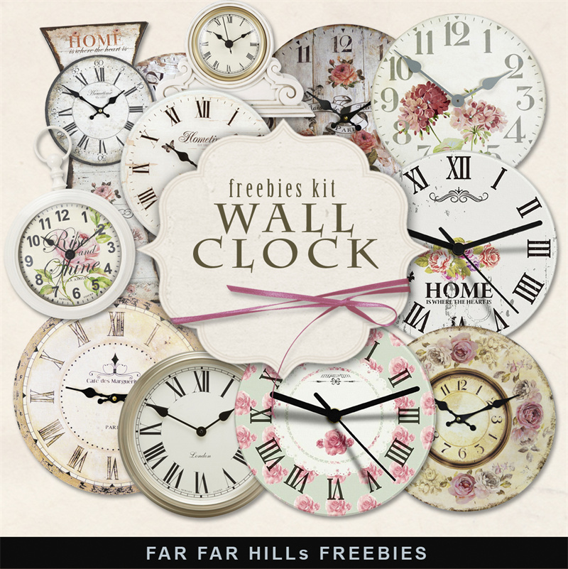 图片[1]-古典复古唯美欧式钟表时间挂钟指针表盘图片欧美免扣PNG设计素材-设计猿