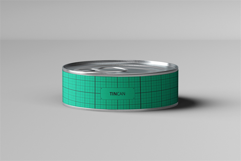 图片[4]-6视角扁圆铁罐头盒密封拉环食品包装展示智能贴图样机PSD模板素材-设计猿