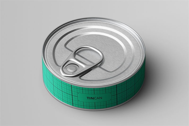 图片[5]-6视角扁圆铁罐头盒密封拉环食品包装展示智能贴图样机PSD模板素材-设计猿