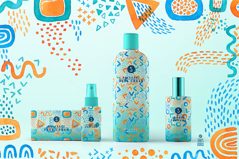 图片[2]-唯美手绘水彩风无缝创意几何图案PNG透明背景贺卡包装设计PS素材-设计猿