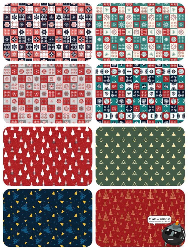 图片[2]-圣诞节雪花驯鹿圣诞树无缝连续装饰图案背景底纹AI矢量图JPG素材-设计猿