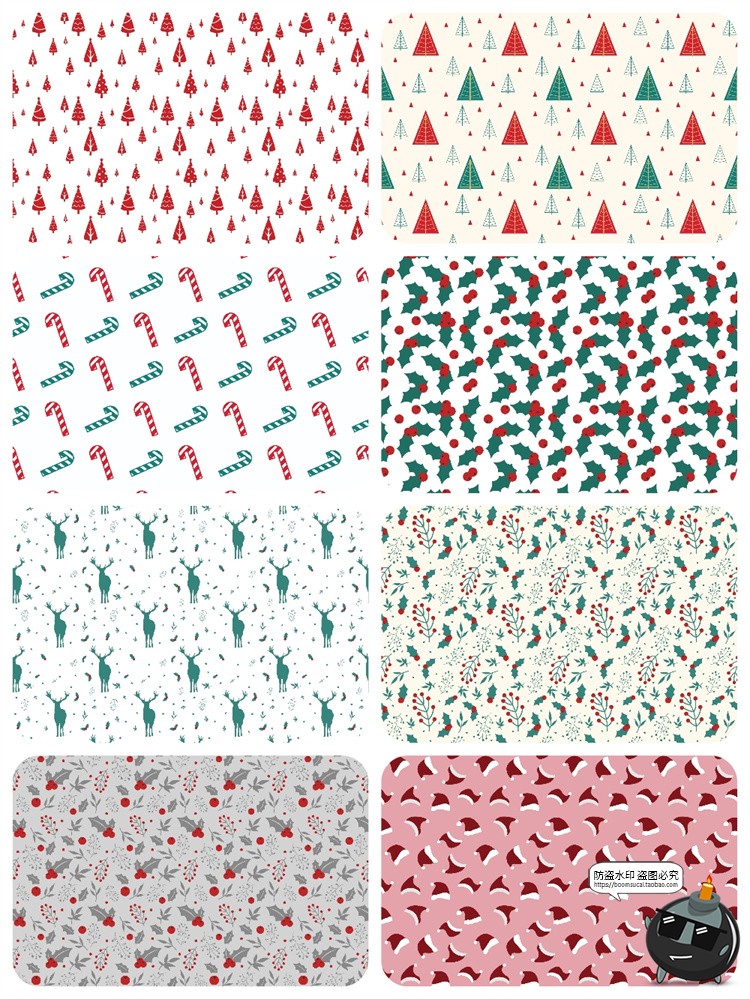 图片[5]-圣诞节雪花驯鹿圣诞树无缝连续装饰图案背景底纹AI矢量图JPG素材-设计猿