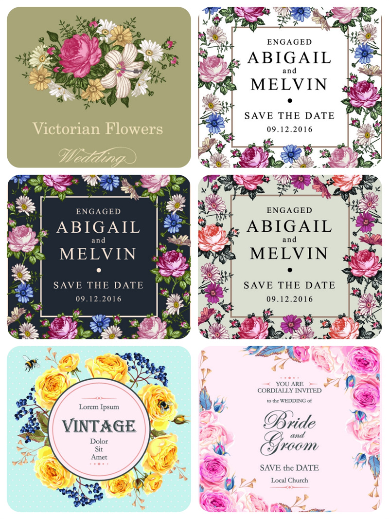 图片[2]-唯美粉嫩花卉花环婚礼请帖邀请函元素卡片海报背景AI矢量图片素材-设计猿