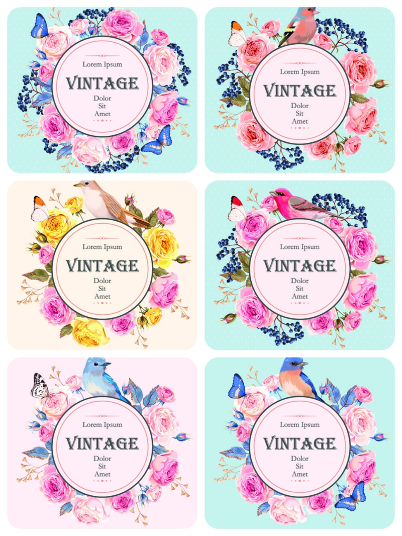 图片[3]-唯美粉嫩花卉花环婚礼请帖邀请函元素卡片海报背景AI矢量图片素材-设计猿