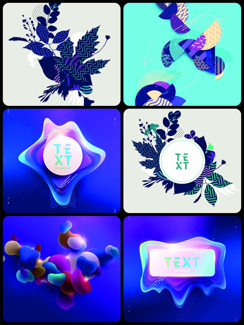 图片[2]-欧美几何流体渐变蒸汽波风抽象封面异形元素H5海报AI矢量模板素材-设计猿