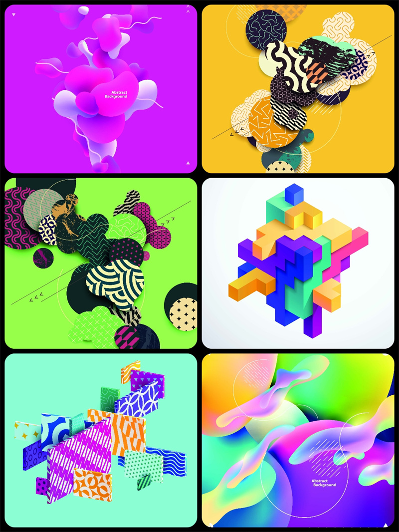 图片[3]-欧美几何流体渐变蒸汽波风抽象封面异形元素H5海报AI矢量模板素材-设计猿