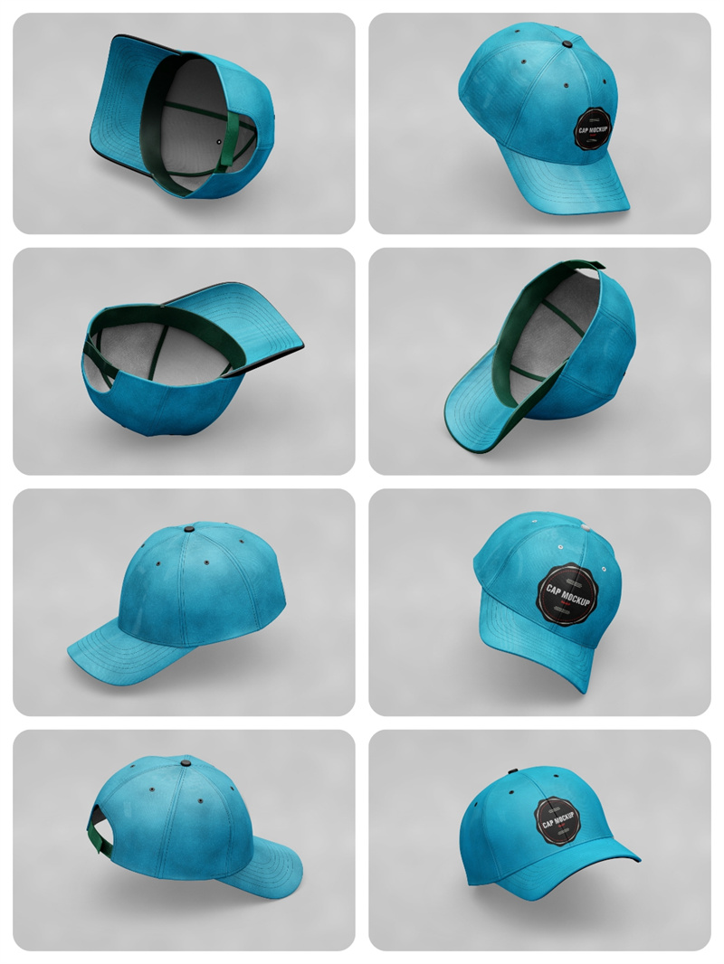 图片[2]-鸭舌帽帽子遮阳帽高清样机PSD模板智能贴图文创效果展示PS素材-设计猿