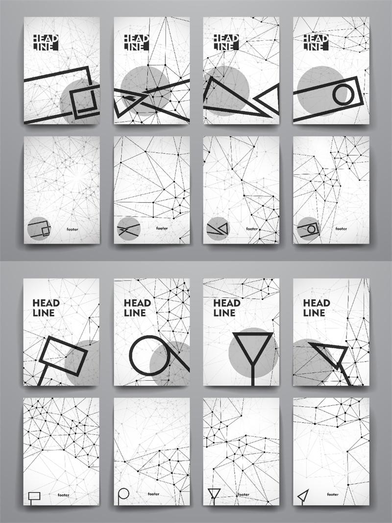 图片[2]-基因分子结构几何海报高科技抽象图形背景DNA小册子AI矢量模板-设计猿