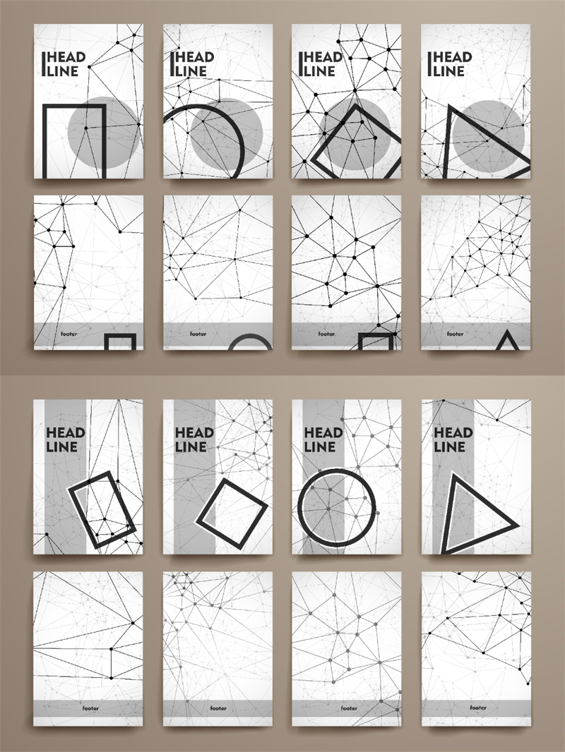 图片[3]-基因分子结构几何海报高科技抽象图形背景DNA小册子AI矢量模板-设计猿