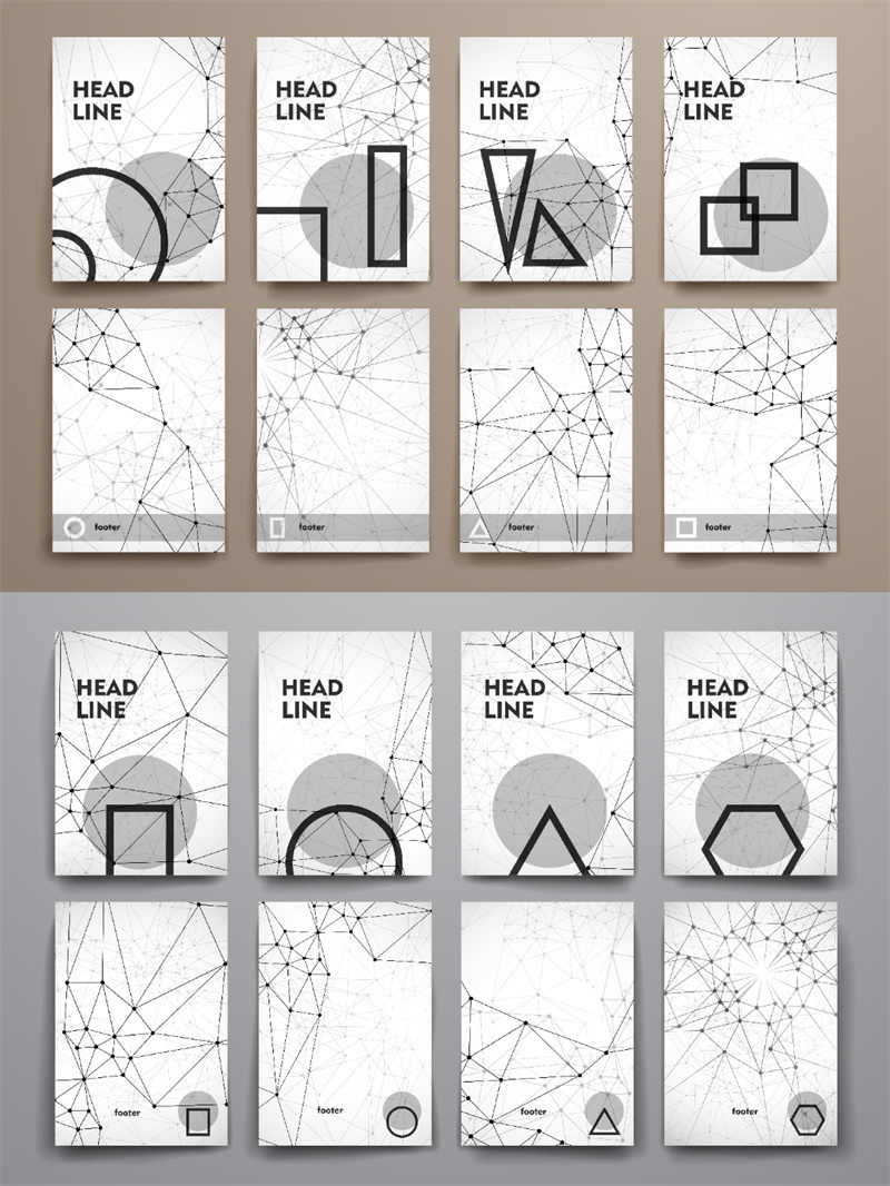 图片[4]-基因分子结构几何海报高科技抽象图形背景DNA小册子AI矢量模板-设计猿