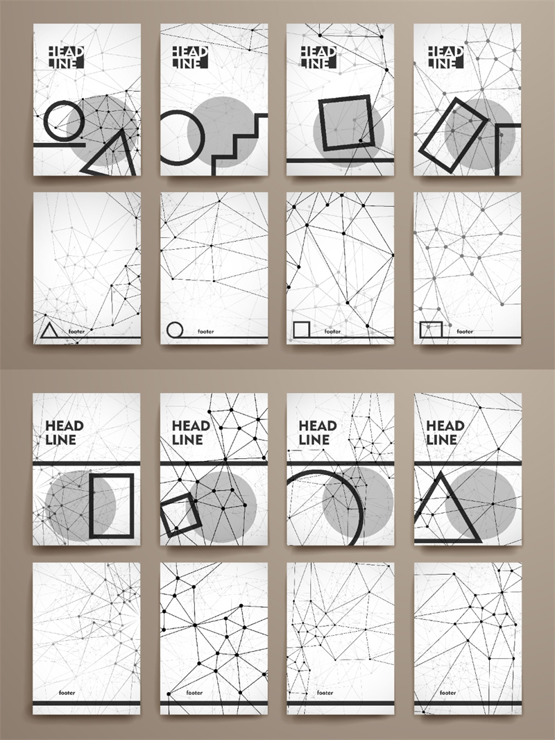 图片[5]-基因分子结构几何海报高科技抽象图形背景DNA小册子AI矢量模板-设计猿