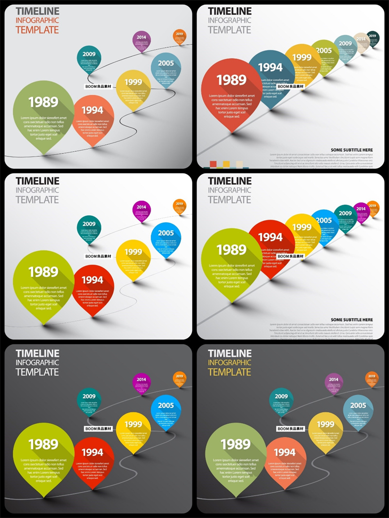 图片[4]-扁平时间进度时间轴商务发展图信息图表里程碑AI矢量插画海报素材-设计猿