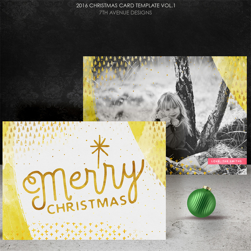 图片[1]-圣诞节冬季贺卡礼品小卡片照片明信片设计排版PSD模板PS素材合集-设计猿