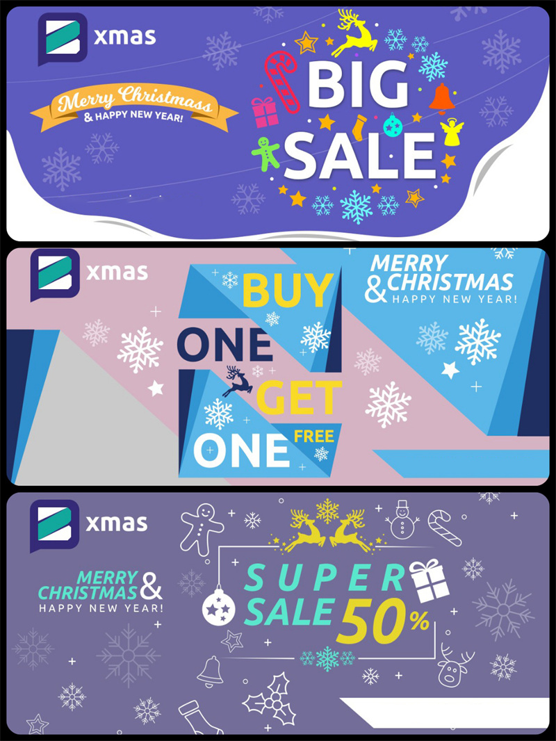 图片[4]-国外复古圣诞节冬季雪花时尚促销海报广告Banner设计素材PSD模板-设计猿