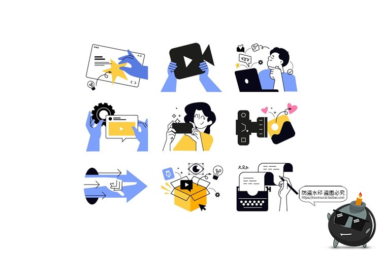 图片[2]-团队合作商业插画配图图片业务介绍人物扁平简体画AI矢量PNG素材-设计猿