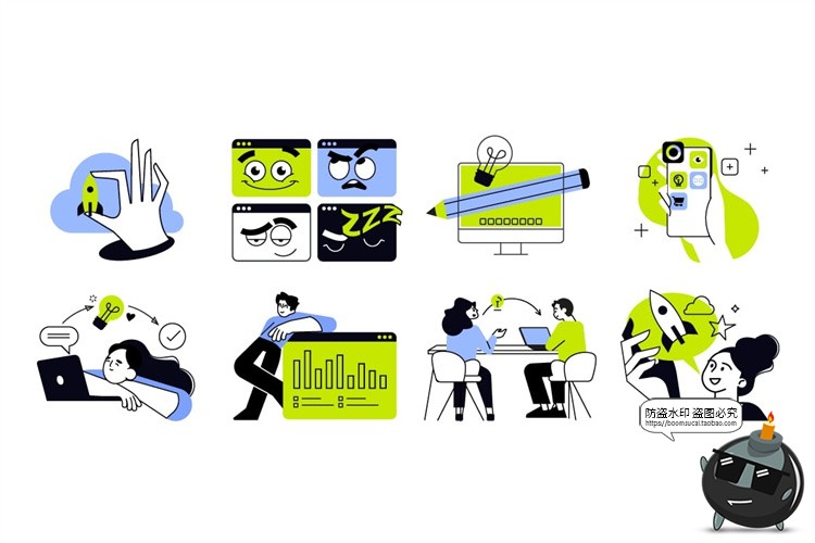 图片[2]-网页页面应用程序设计开发场景创意想法人物插画AI矢量PNG素材图-设计猿