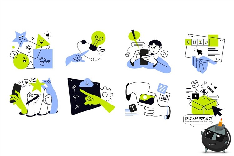 图片[3]-网页页面应用程序设计开发场景创意想法人物插画AI矢量PNG素材图-设计猿