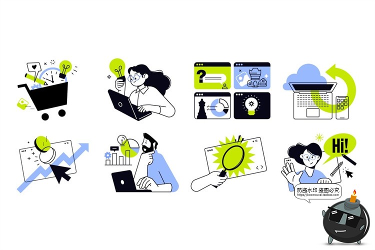 图片[4]-网页页面应用程序设计开发场景创意想法人物插画AI矢量PNG素材图-设计猿